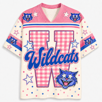 ChaoticClub Custom Gingham School Mascot Game Day Retro Mesh Jersey