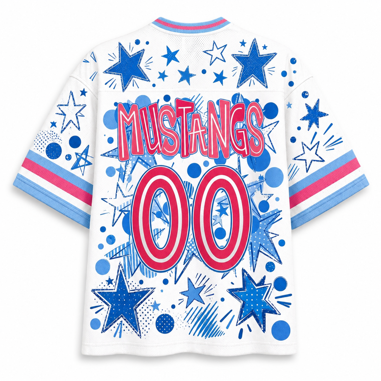 ChaoticClub Mascot Neon School Name Floral Mesh Jersey