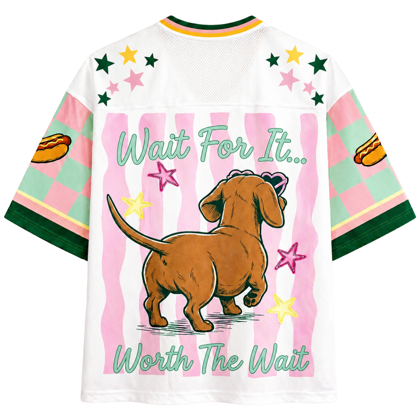ChaoticClub Dachshund Wait For Me Little Legs Mesh Jersey