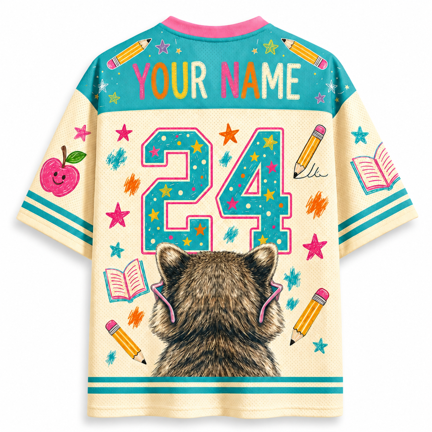 ChaoticClub Bubble Gum Raccoon Back to School Mesh Jersey