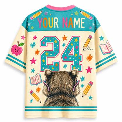 ChaoticClub Bubble Gum Raccoon Back to School Mesh Jersey