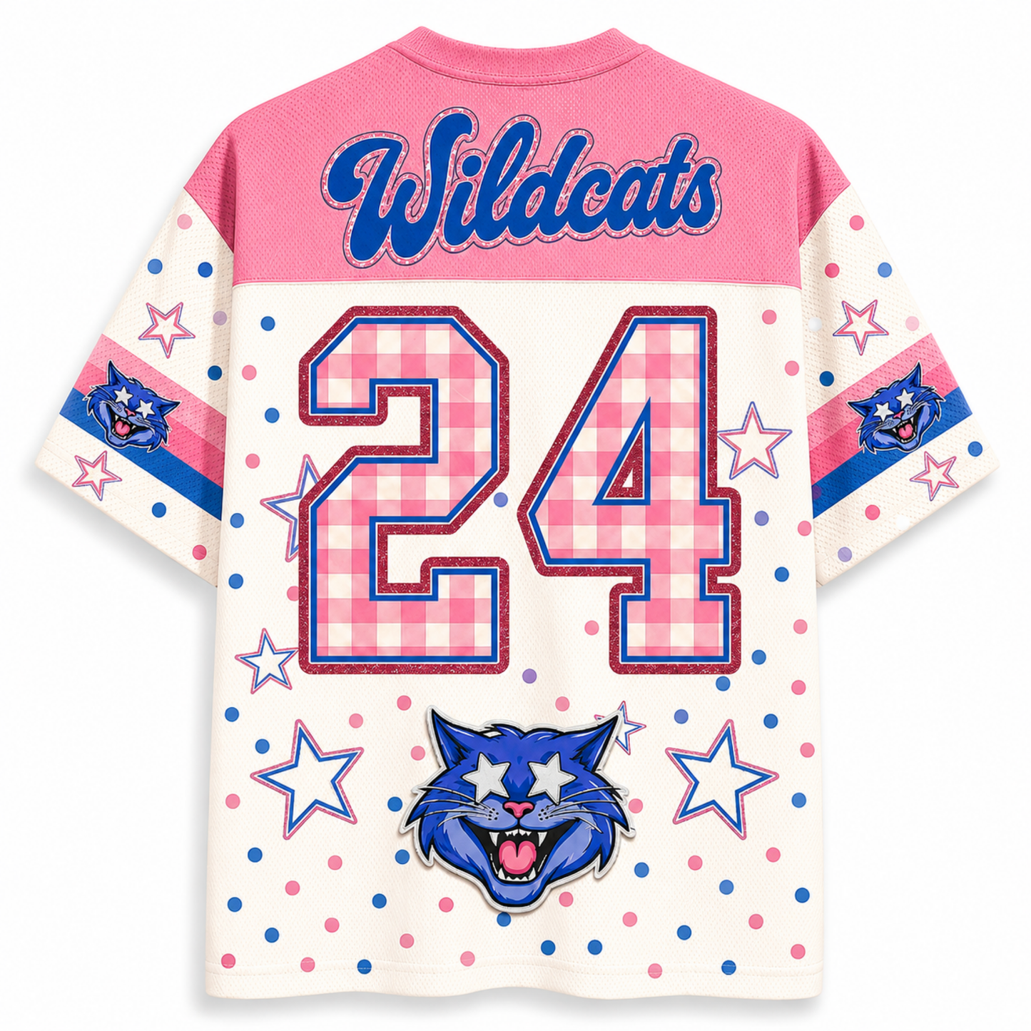 ChaoticClub Custom Gingham School Mascot Game Day Retro Mesh Jersey