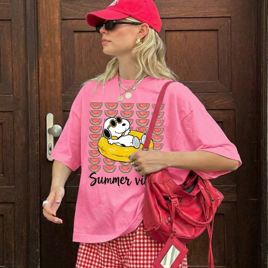 ChaoticClub Summer Vibes Dog Neon T-Shirt