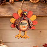 Chaotic Club Wooden Turkey Thanksgiving Door Hanger