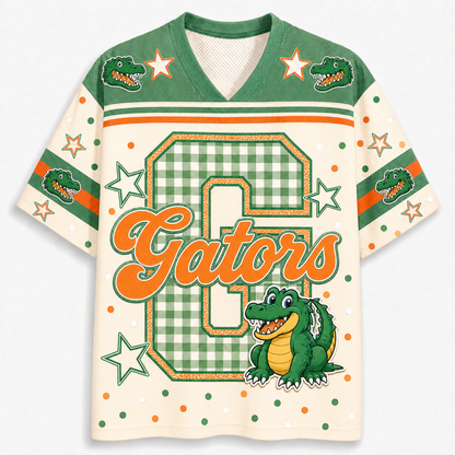 ChaoticClub Custom Gingham School Mascot Game Day Retro Mesh Jersey