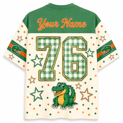 ChaoticClub Custom Gingham School Mascot Game Day Retro Mesh Jersey