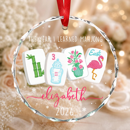 Chaotic Club The Year I Learned Mahjong Glass Ornament