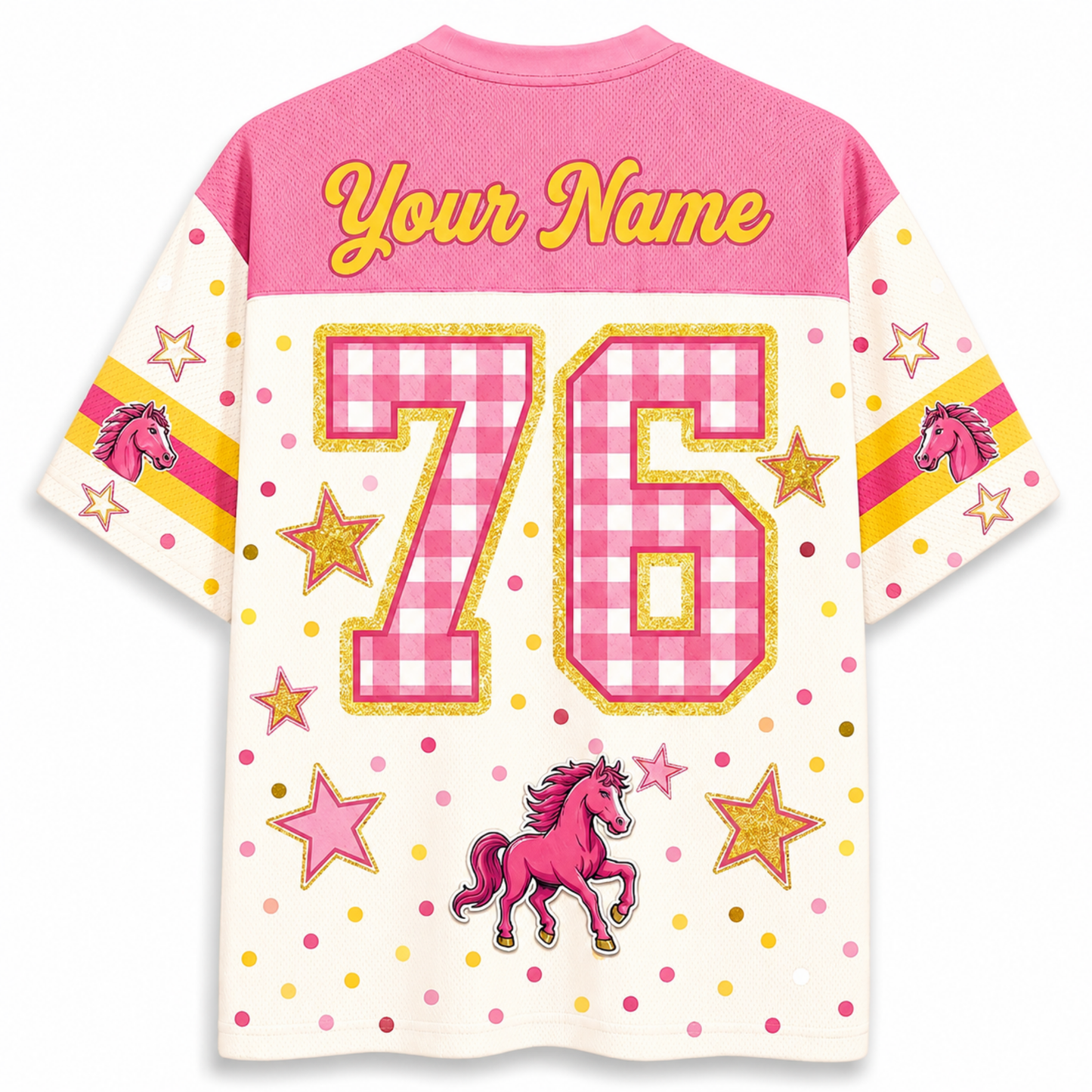 ChaoticClub Custom Gingham School Mascot Game Day Retro Mesh Jersey