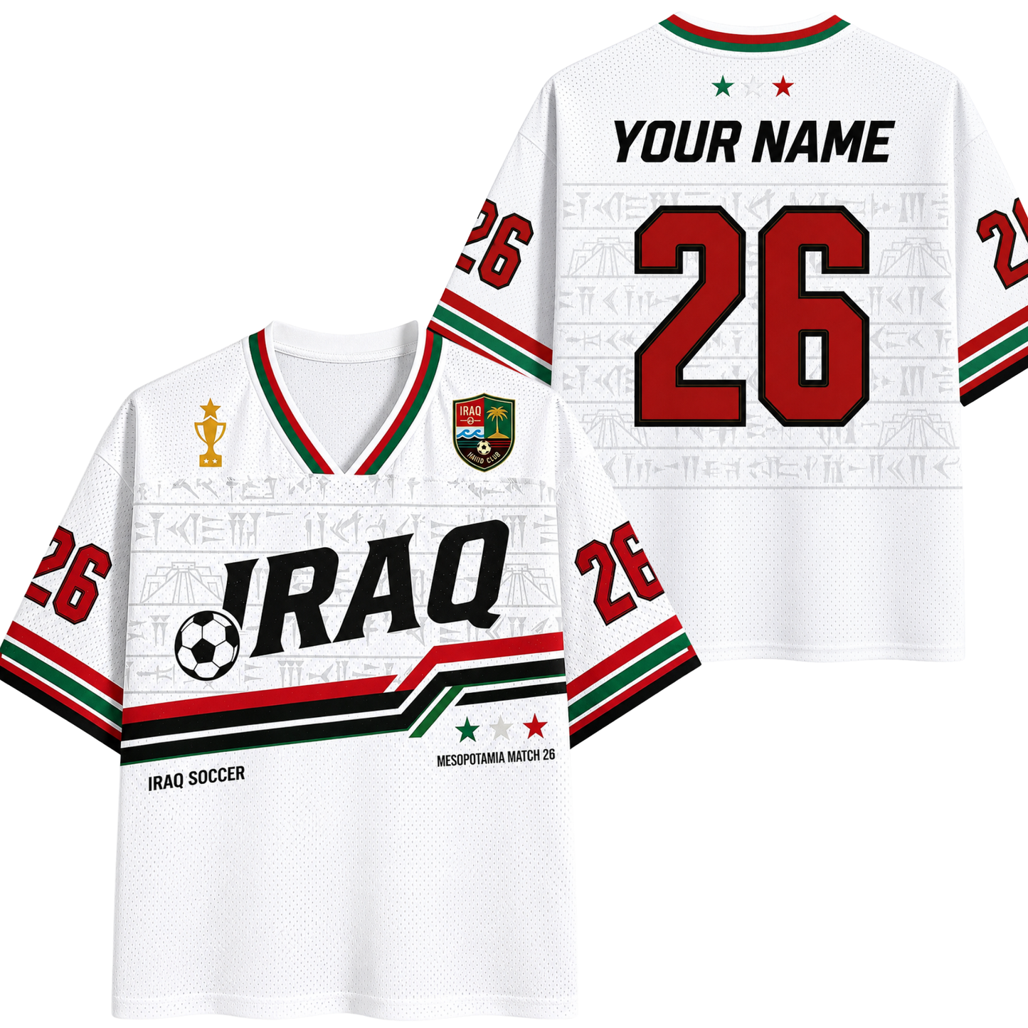 ChaoticClub Iraq Soccer Personalized Mesh Jersey