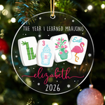 Chaotic Club The Year I Learned Mahjong Glass Ornament