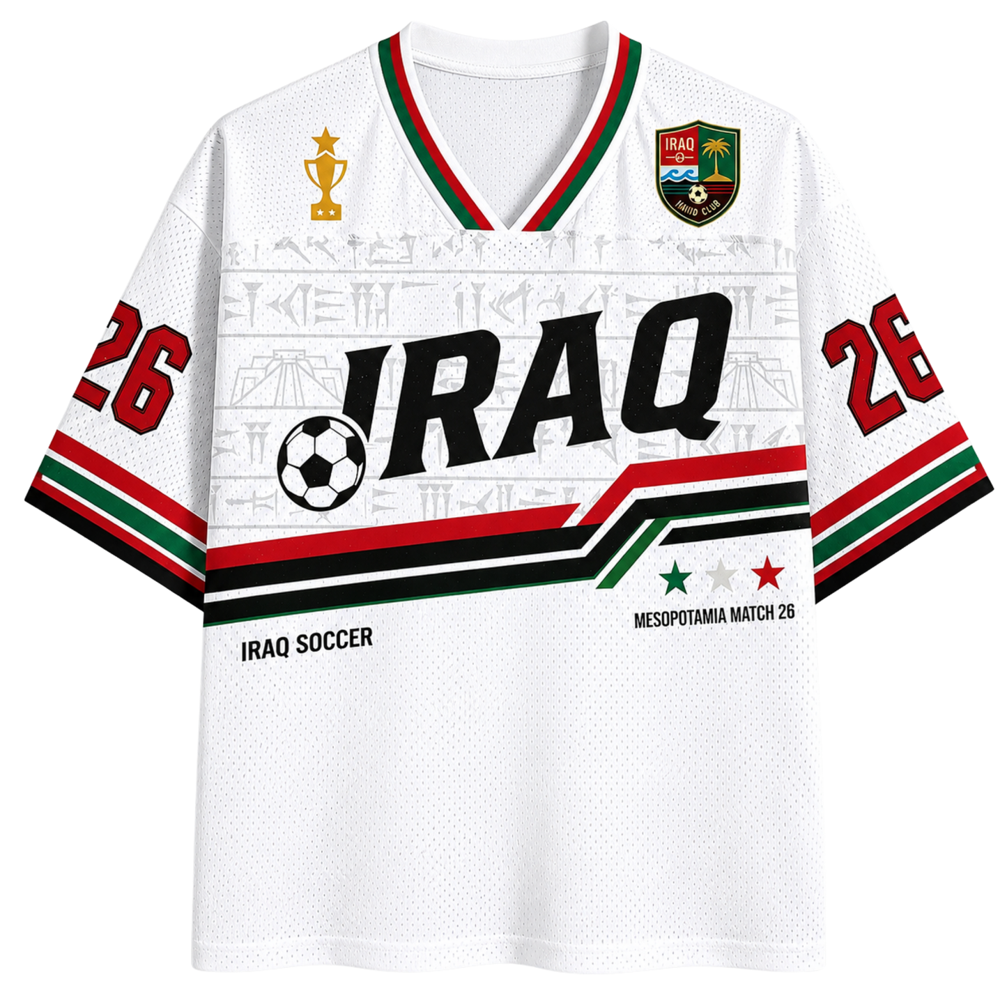 ChaoticClub Iraq Soccer Personalized Mesh Jersey