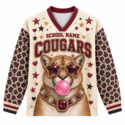 Chaotic Club Mascot Bubblegum Game Day Long Sleeve Mesh Jersey