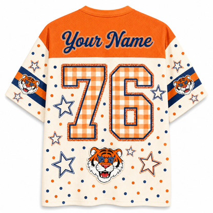 ChaoticClub Custom Gingham School Mascot Game Day Retro Mesh Jersey