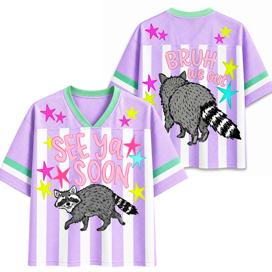 ChaoticClub See Ya Soon Raccoonn Summer Mesh Jersey