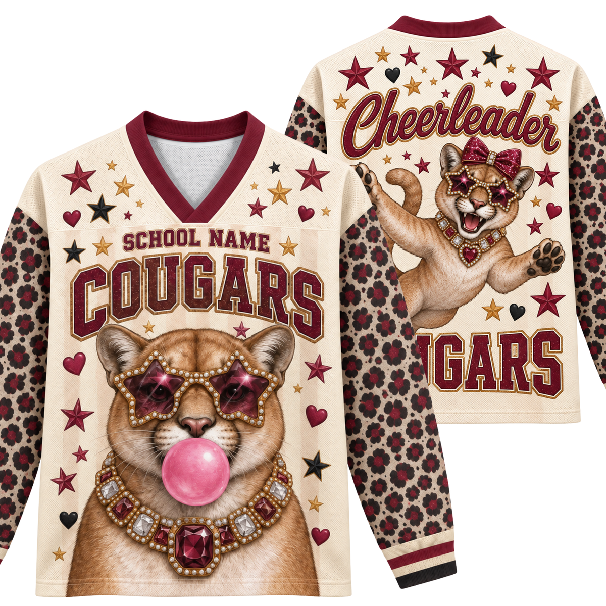 Chaotic Club Mascot Bubblegum Game Day Long Sleeve Mesh Jersey
