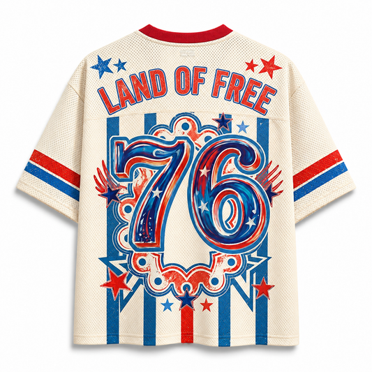 ChaoticClub Striped Patriotic Eagle 250th Year America Mesh Jersey