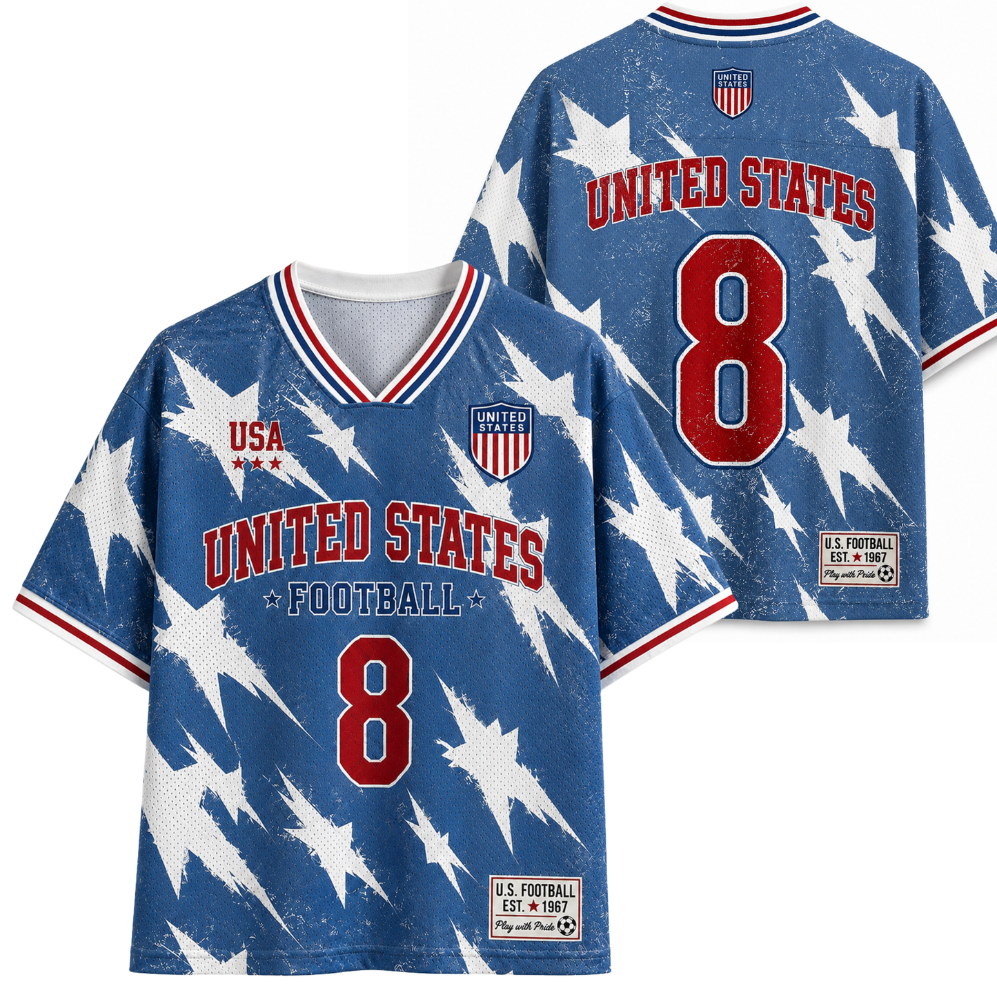 ChaoticClub Retro USA Soccer Star Vintage Mesh Jersey