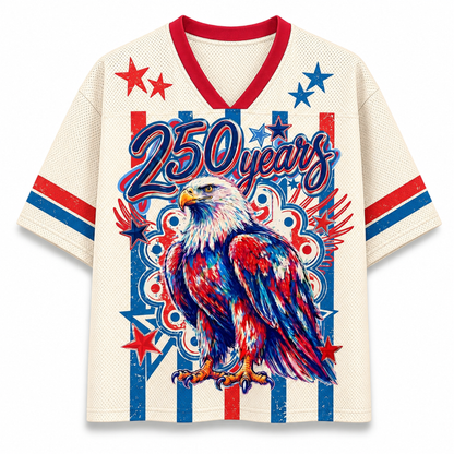Chaotic Club Striped Patriotic Eagle 250th Year America Mesh Jersey