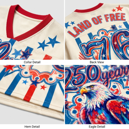 Chaotic Club Striped Patriotic Eagle 250th Year America Mesh Jersey