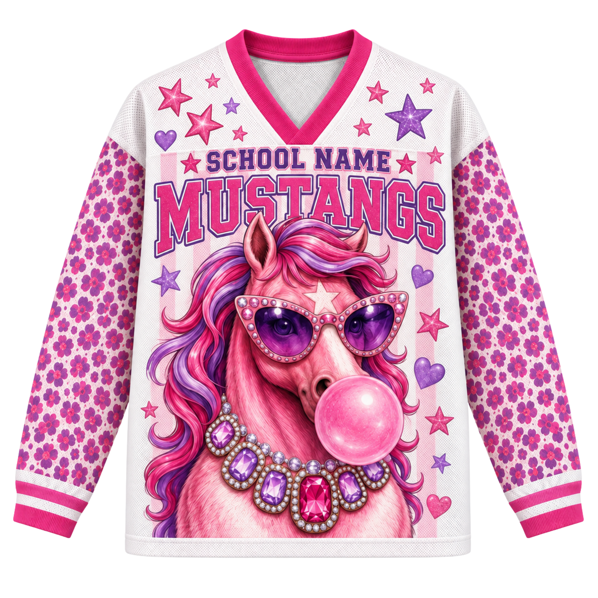 Chaotic Club Mascot Bubblegum Game Day Long Sleeve Mesh Jersey