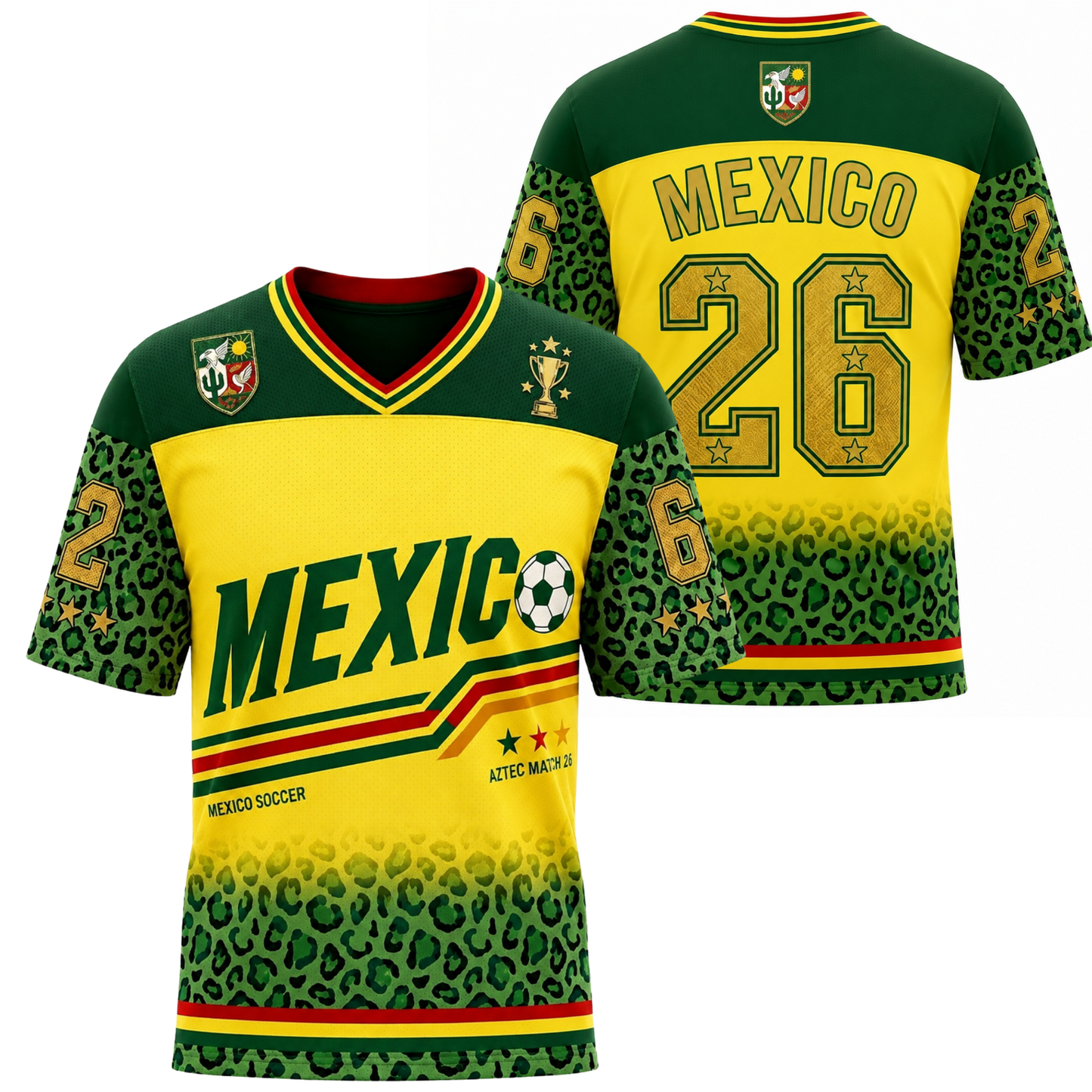 ChaoticClub Mexico Leopard Personalized Soccer Jersey