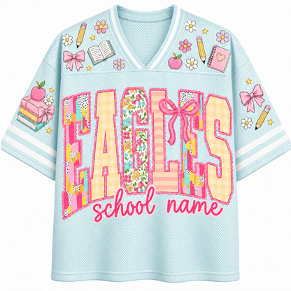ChaoticClub School Mascot Floral Personalized Mesh Jersey