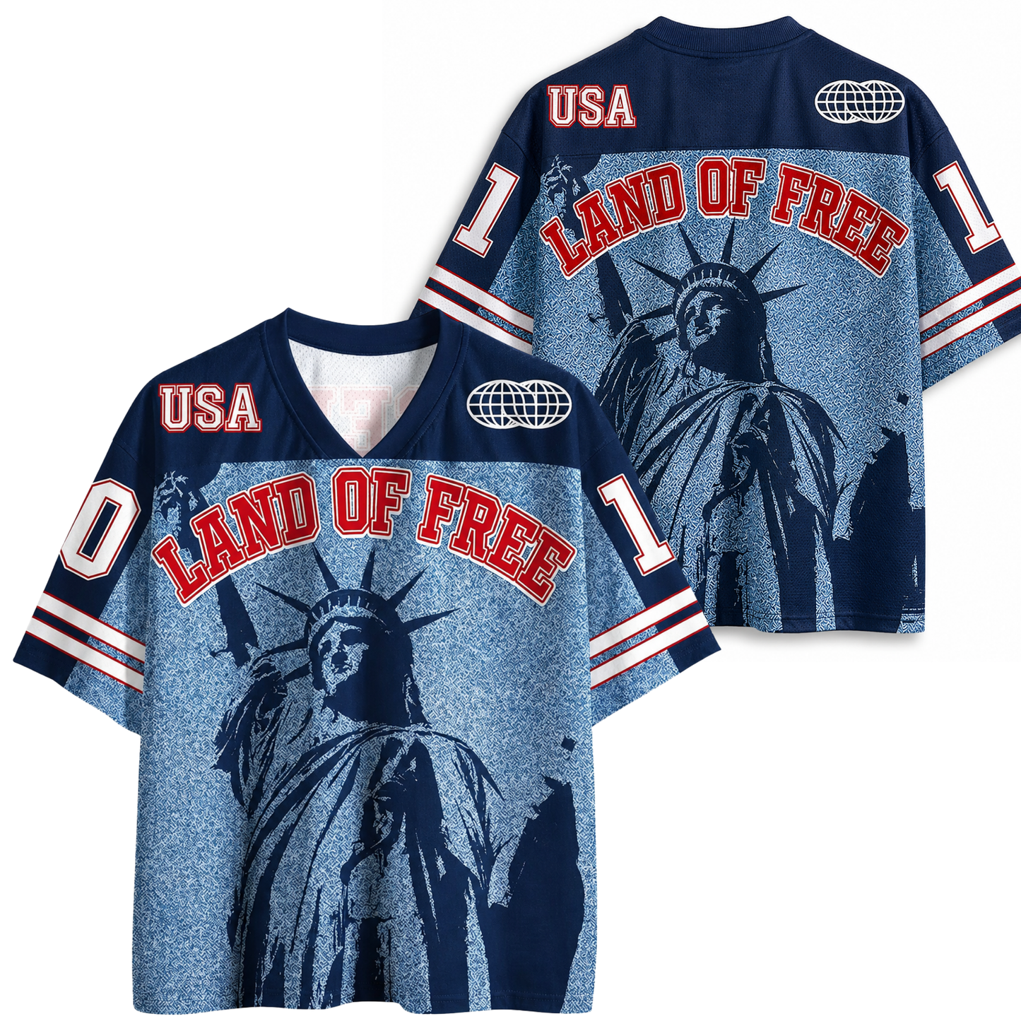 ChaoticClub Land Of Free USA Patriotic Mesh Jersey