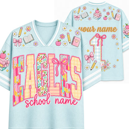 ChaoticClub School Mascot Floral Personalized Mesh Jersey