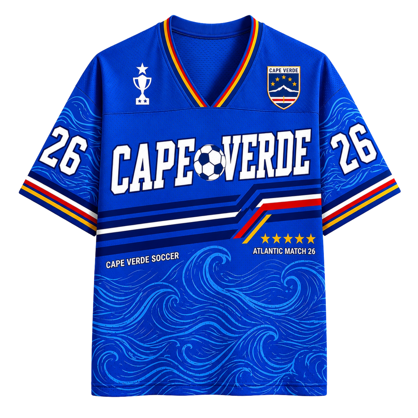 ChaoticClub Cape Verde Soccer Jersey Mesh Jersey