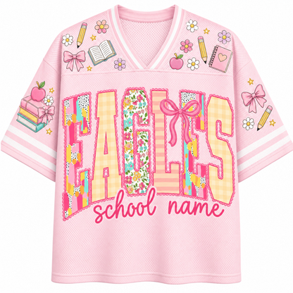 ChaoticClub School Mascot Floral Personalized Mesh Jersey