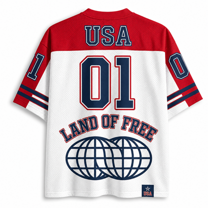 ChaoticClub Land Of Free USA Patriotic Mesh Jersey