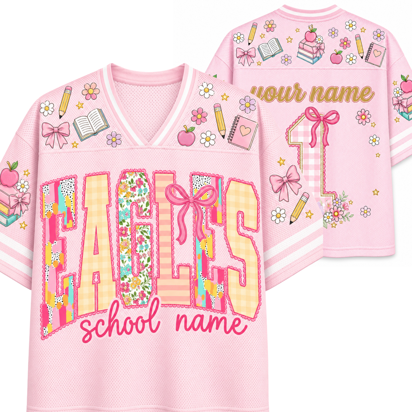ChaoticClub School Mascot Floral Personalized Mesh Jersey