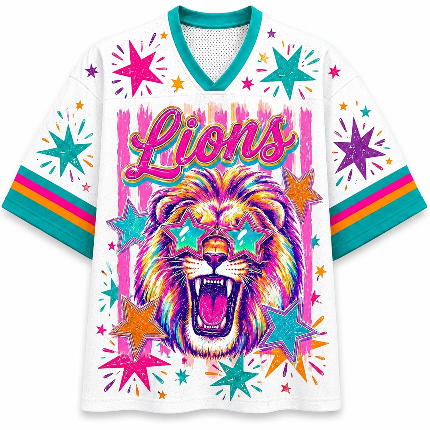 ChaoticcClub Lions Stars Mascot Mesh Jersey - Back View Design