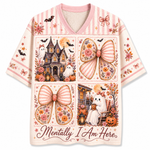 ChaoticClub Preppy Mentally I am Here Halloween Lover Mesh Jersey