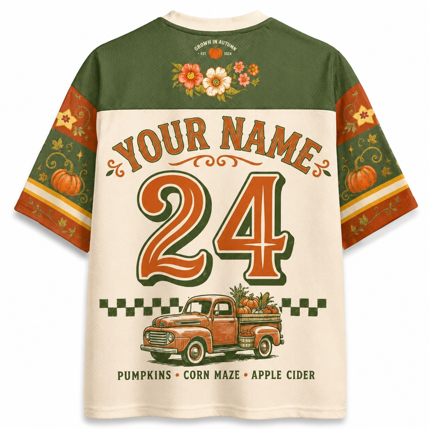 ChaoticClub Vintage Autumn Retro Pumpkin Patch Mesh Jersey