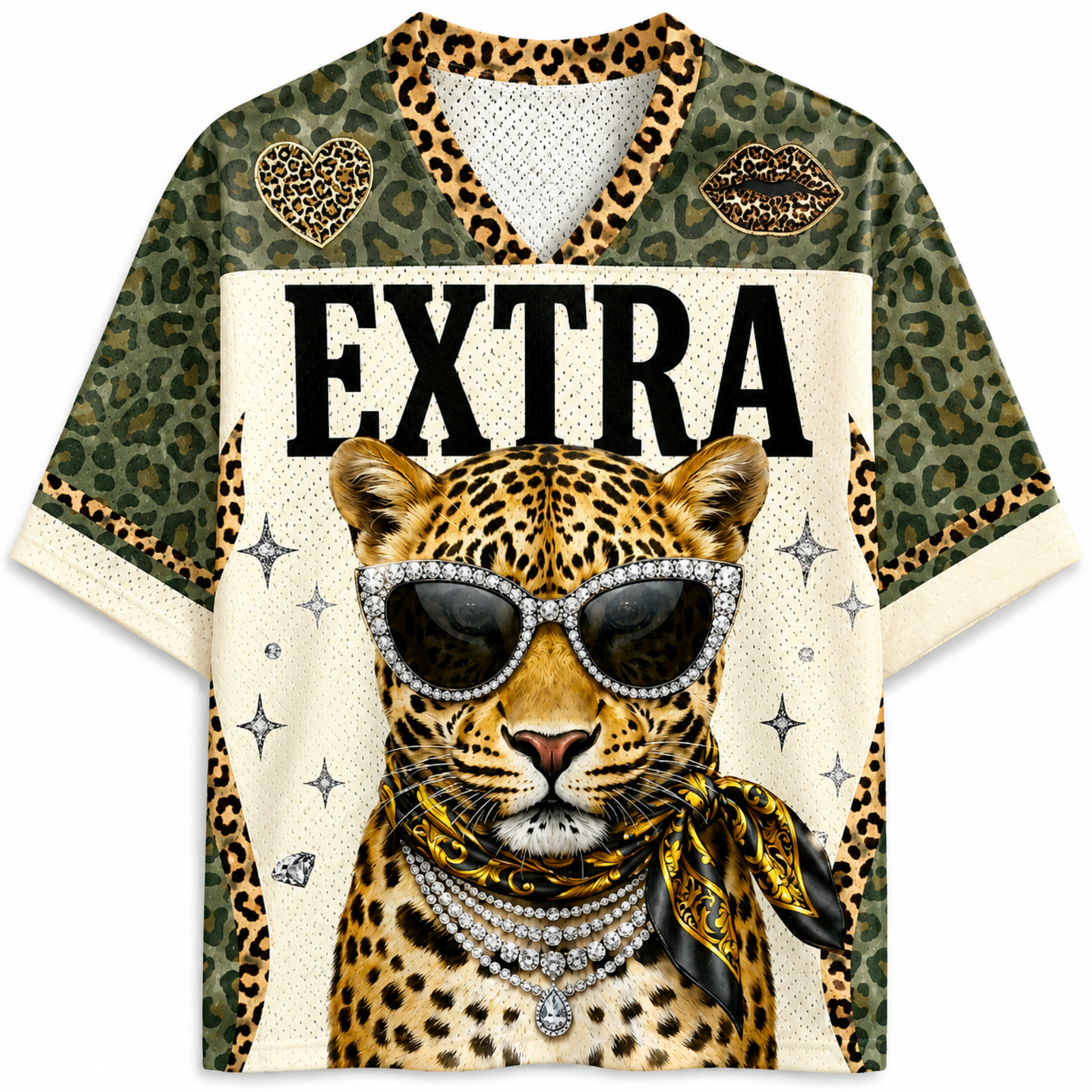ChaoticClub Extra Boujee Leopard Mesh Jersey