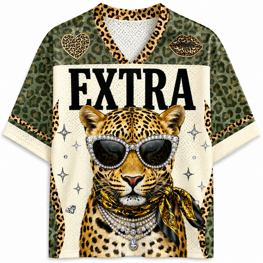 ChaoticClub Extra Boujee Leopard Mesh Jersey