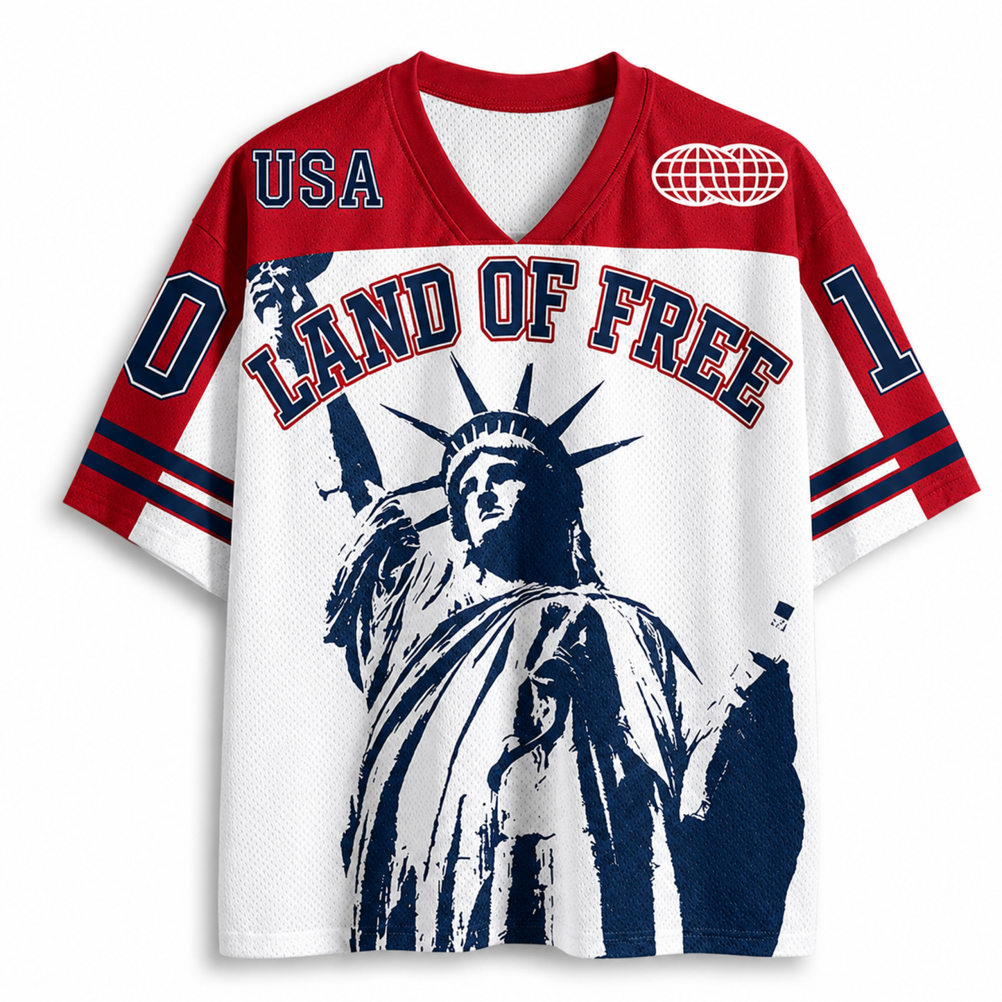 ChaoticClub Land Of Free USA Patriotic Mesh Jersey