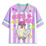 ChaoticClub Guess What Chicken Butt Coquette Bow Mesh Jersey