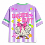 ChaoticClub Guess What Chicken Butt Coquette Bow Mesh Jersey