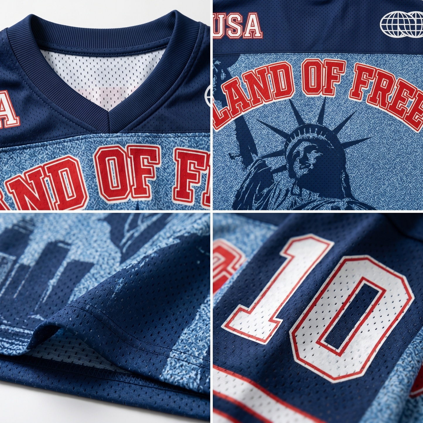 ChaoticClub Land Of Free USA Patriotic Mesh Jersey