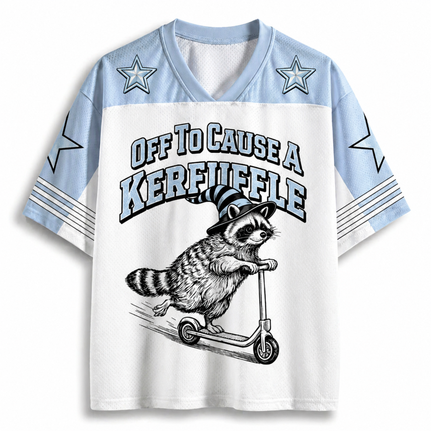 ChaoticClub Off To Cause A Kerfuffle Funny Raccoon Mesh Jersey
