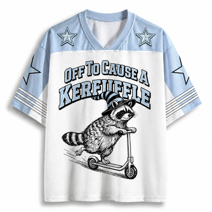 ChaoticClub Off To Cause A Kerfuffle Funny Raccoon Mesh Jersey