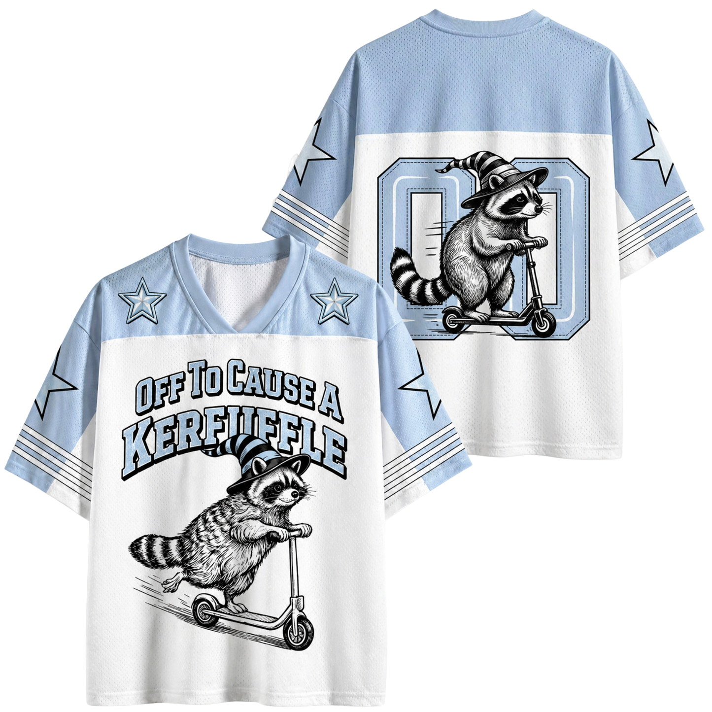 ChaoticClub Off To Cause A Kerfuffle Funny Raccoon Mesh Jersey