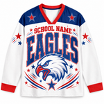 Chaotic Club Retro Mascot Patriotic Stars Game Day Long Sleeve Sports Jersey