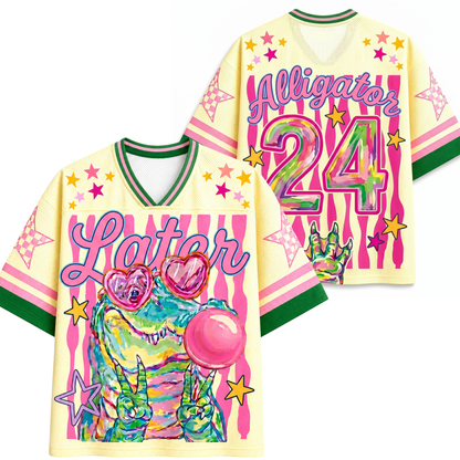 ChaoticClub Summer Striped Later Alligator Mesh Jersey