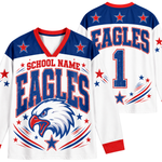 Chaotic Club Retro Mascot Patriotic Stars Game Day Long Sleeve Sports Jersey