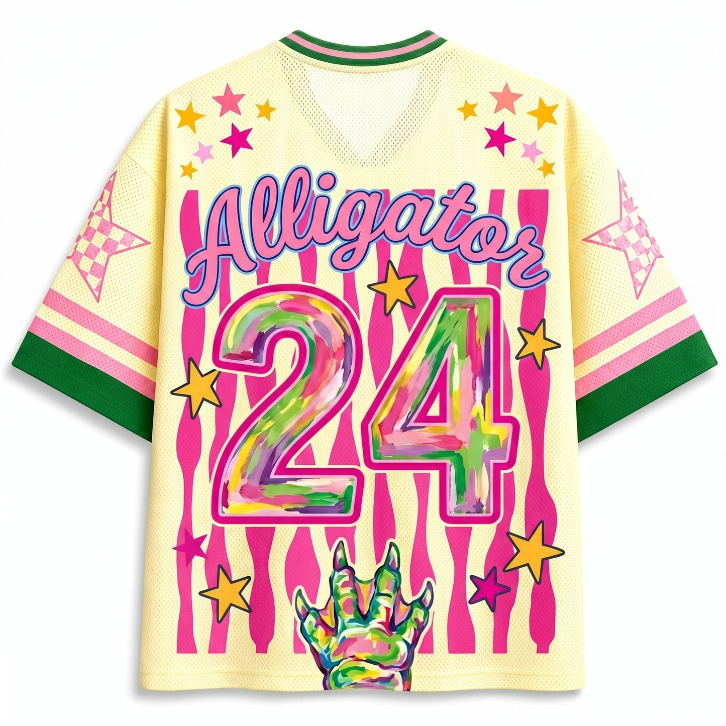 ChaoticClub Summer Striped Later Alligator Mesh Jersey