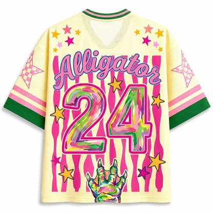 ChaoticClub Summer Striped Later Alligator Mesh Jersey