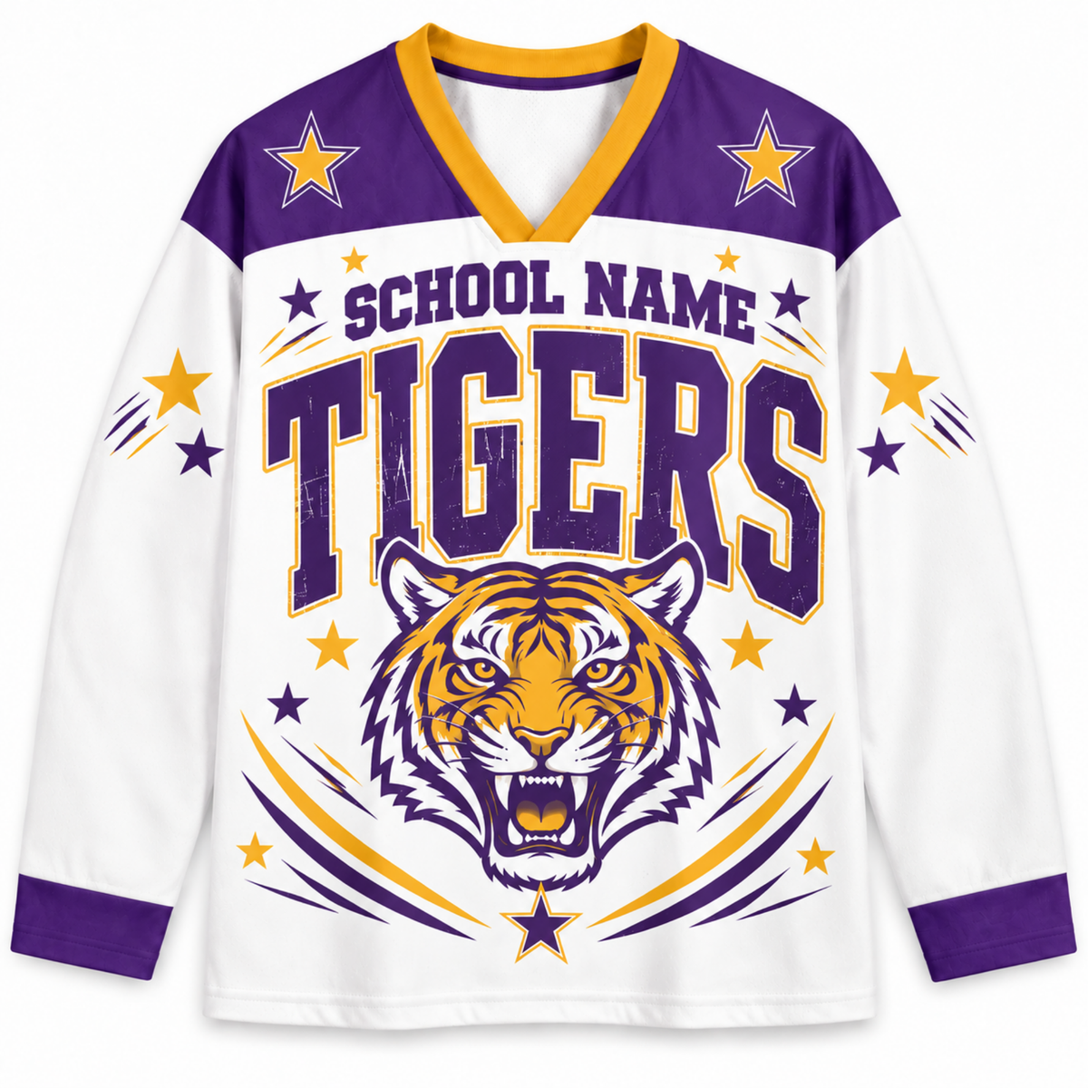 Chaotic Club Retro Mascot Patriotic Stars Game Day Long Sleeve Sports Jersey